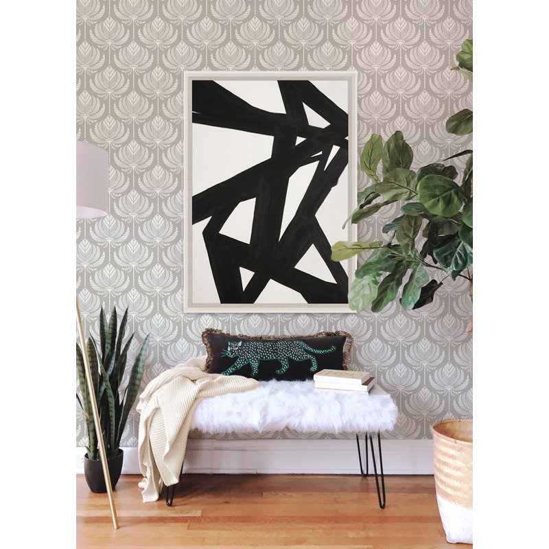 Floral Wallpaper, Gray