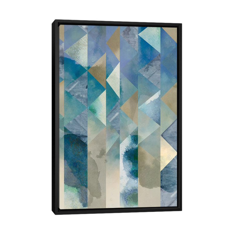 « ocean réflexions i », reproduction sur toile, H 26 po x l 18 po x P 1,5 po, Toile avec cadre noir, Pas de tapis