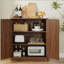 Buffet ondulé moderne de 31,5 pouces, armoire de rangement à contour incurvé, armoire à 2 portes avec fonction de rangement-1488922117