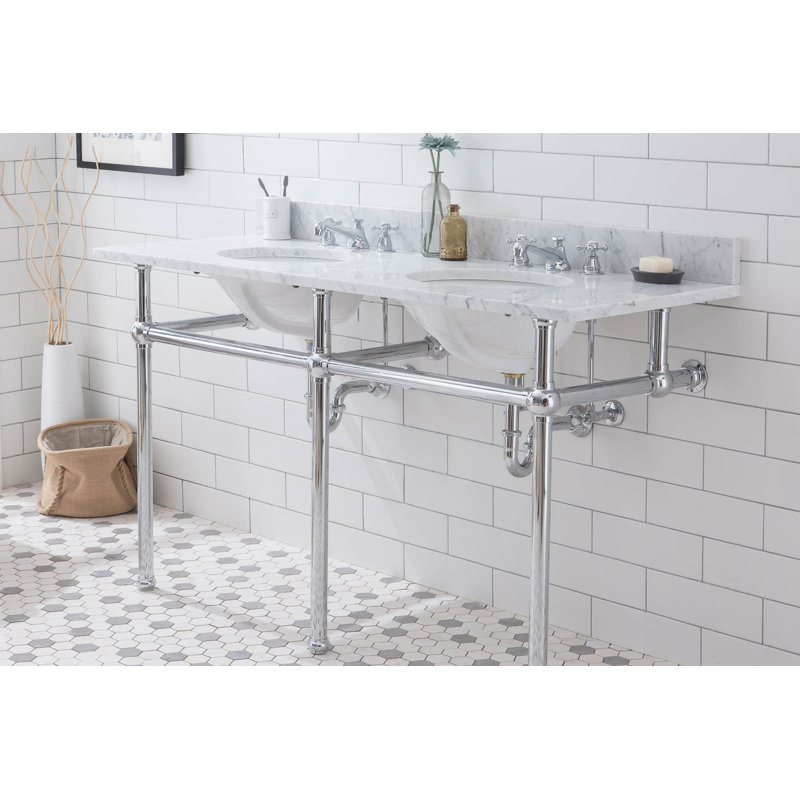 Base de meuble-lavabo double 33,13 po Copeland, Chrome