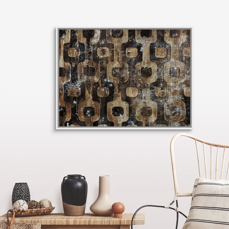 «Archeology» par Alexys Henry, reproduction d'art graphique sur toile, Cadre flottant blanc, H 32 po x l 42 po x P 1,75 po