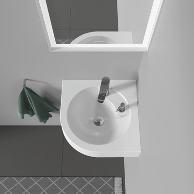 Duravit Architec Ceramic 25" Corner Bathroom Sink with Overflow
