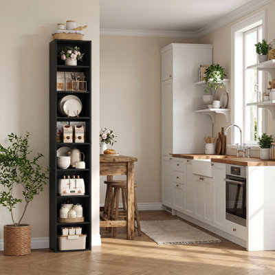 Armoire de cuisine étroite 71,3 po de haut à 8 niveaux, 11,7 po de large tablette de rangement réglable pour les petits espaces