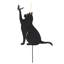 Piquet de jardin à silhouette de chat en métal 20 po H 20,5 po 2-en-1