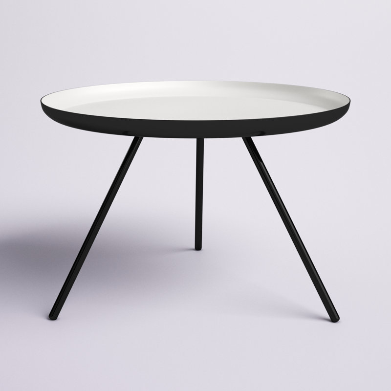 Albinca Round Metal Coffee Table - White & Black