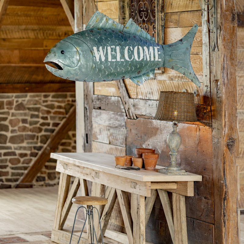 Grande décoration murale 2 pièces 60 po avec panneau de bienvenue 60 po
