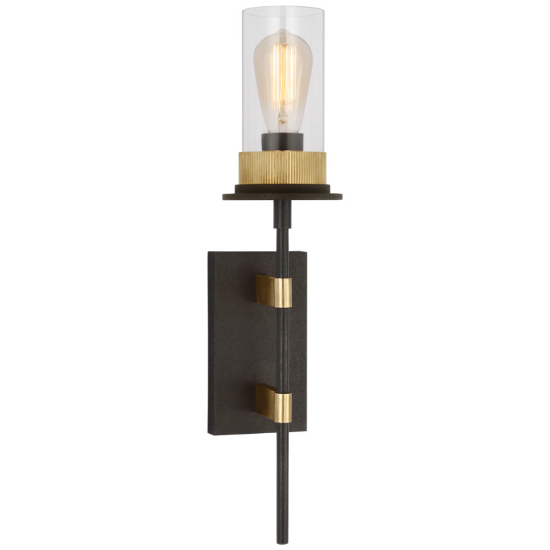 Beza 1 - Light Wallchiere, Clear, Warm Iron/Antique Brass