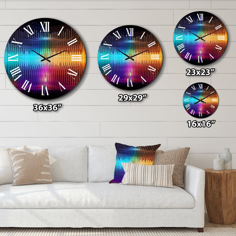 Horloge murale abstraite Schumann Resonances Waveform Spectrum II, Petit