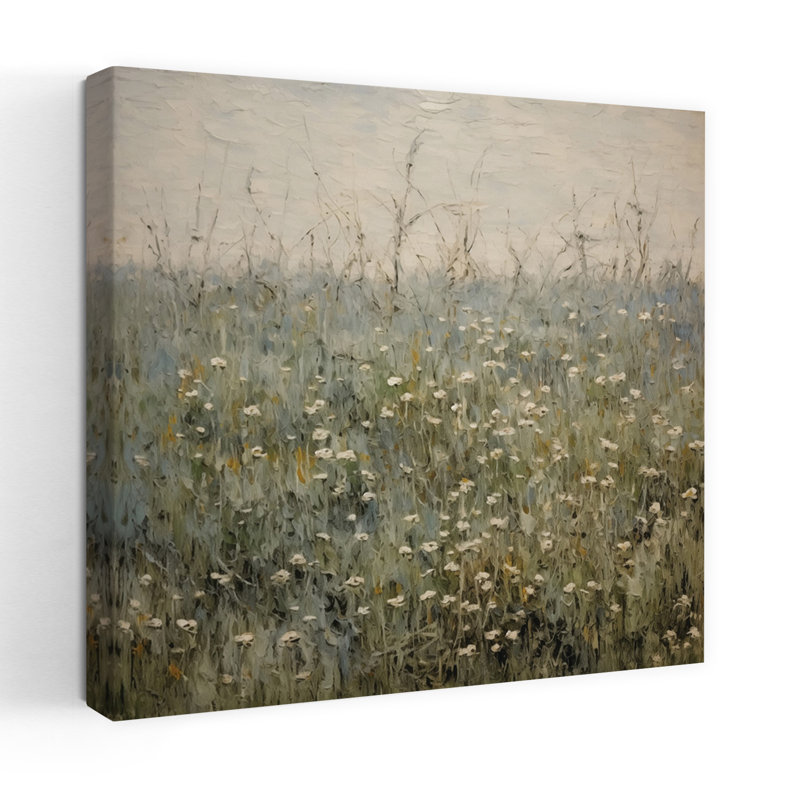 Art contemporain cachette avec fleurs sauvages, H 32 po x l 32 po
