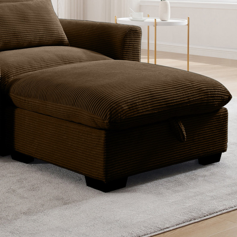 Karaka Upholstered Ottoman, Brown