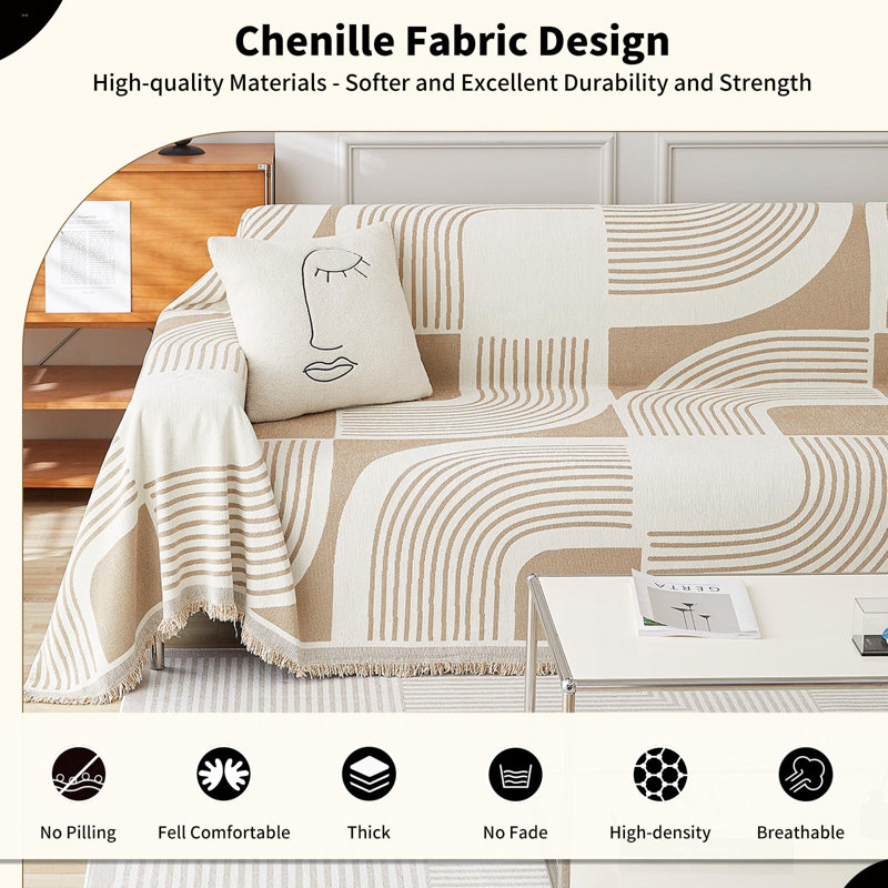 Housse de canapé Boho, housse de canapé lavable, housse de canapé en chenille pour canapé à 3 coussins, animaux de compagnie, housses de canapé bohémiennes pour canapé modulaire, causeuse, 2 3 4 places (kaki)