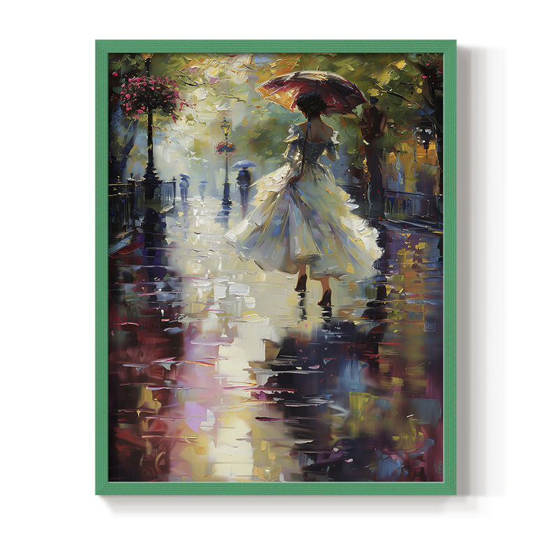 Reproduction encadrée WOMEN Series CMXIX - bois massif, H 21 po x l 17 po, Vert