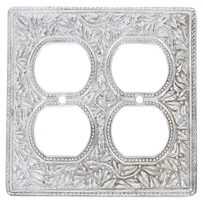San Michele 2-Gang Duplex Outlet Wall Plate, Polished Nickel