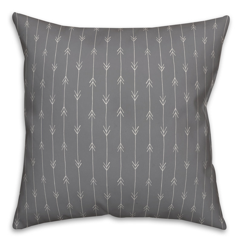  Housse de coussin Infinite Arrows, Gris, 18 po x 18 po