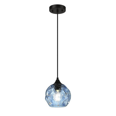 Luminaire suspendu en grappe 3 lumières avec abat-jour en verre martelé