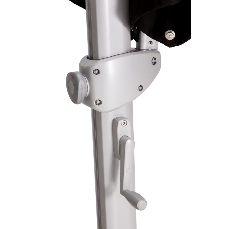 Pavone 11.5' Round Cantilever Umbrella (Handwheel), Double Stack Plate - Medium, Black