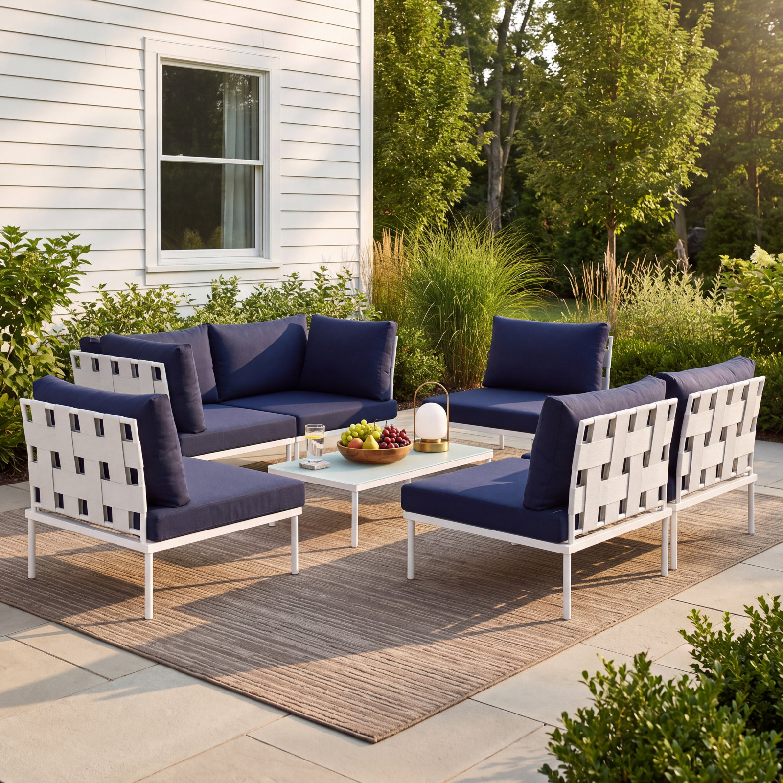 Harmony 6-Person Patio Seating Group, Navy