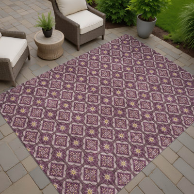 Tapis géométrique intérieur / extérieur lavable à la machine Chantille ACN2631