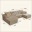 Canapé modulaire Cloud avec 1 repose-pieds, canapé rembourré moderne, canapé en U confortable pour le salon, canapé d'angle à assise profonde, aucun assemblage requis