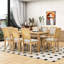 Bastrie 9 Pcs Dining Table Set, Extendable Table with Removable Leaf, 6 Armless and 2 Arm Chairs-1248913802