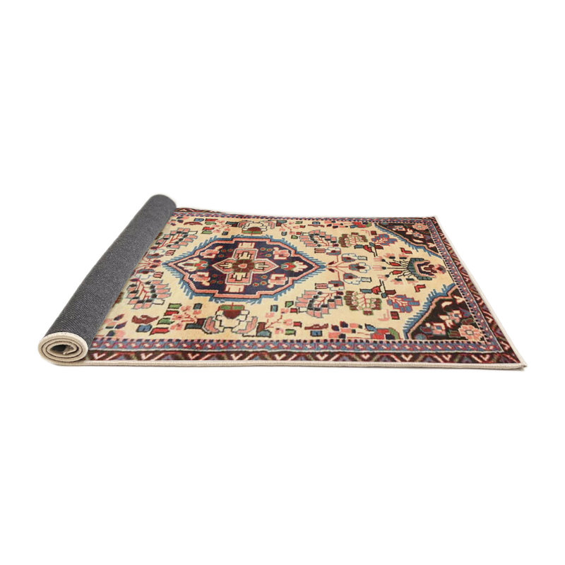 Tapis beige/noir traditionnel Groveson, Rond 5 pi