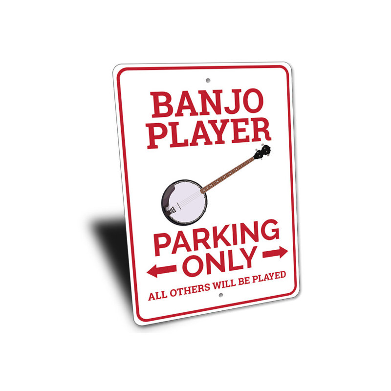 Enseigne de banjo en aluminium, H 18 po x l 12 po x P 0,06 po