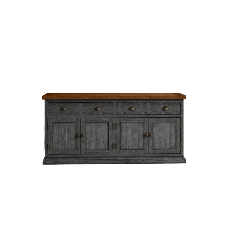 Annata 70'' Solid Wood Sideboard, Iron Ore/Brown