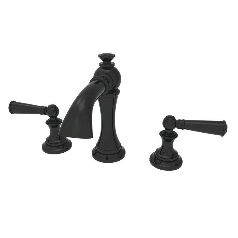 Sutton Widespread Bathroom Faucet with Drain Assembly, Gloss Black