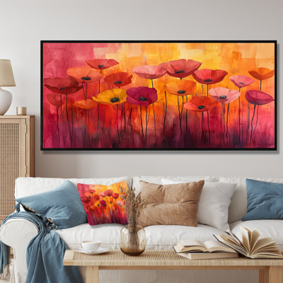 Iridenta Autumn Dance Of The Sunset Poppies IV - coquelicots, art mural