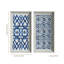 Art mural encadré bleu et blanc avec motif géométrique, ensemble de décoration murale géométrique moderne bleu