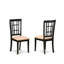 L'ensemble de salle à manger 3 pièces comprend une table de salle à manger ronde avec Dropleaf et 2 chaises de cuisine revêtues de tissu de lin, 42 x 42 pouces, noir-847800524-939115106-939115107