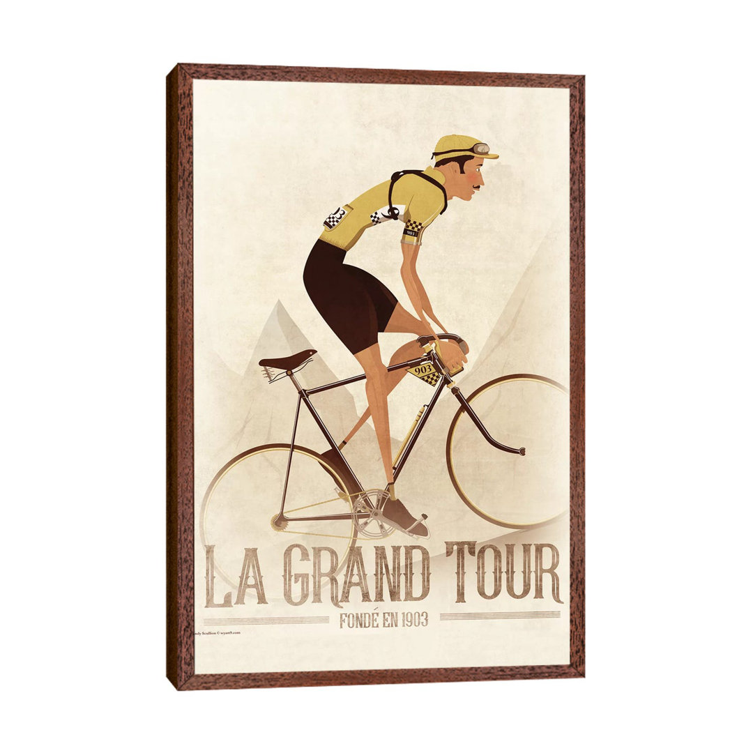 Vintage Tour De France Cyclist by Wyatt - Print on Canvas