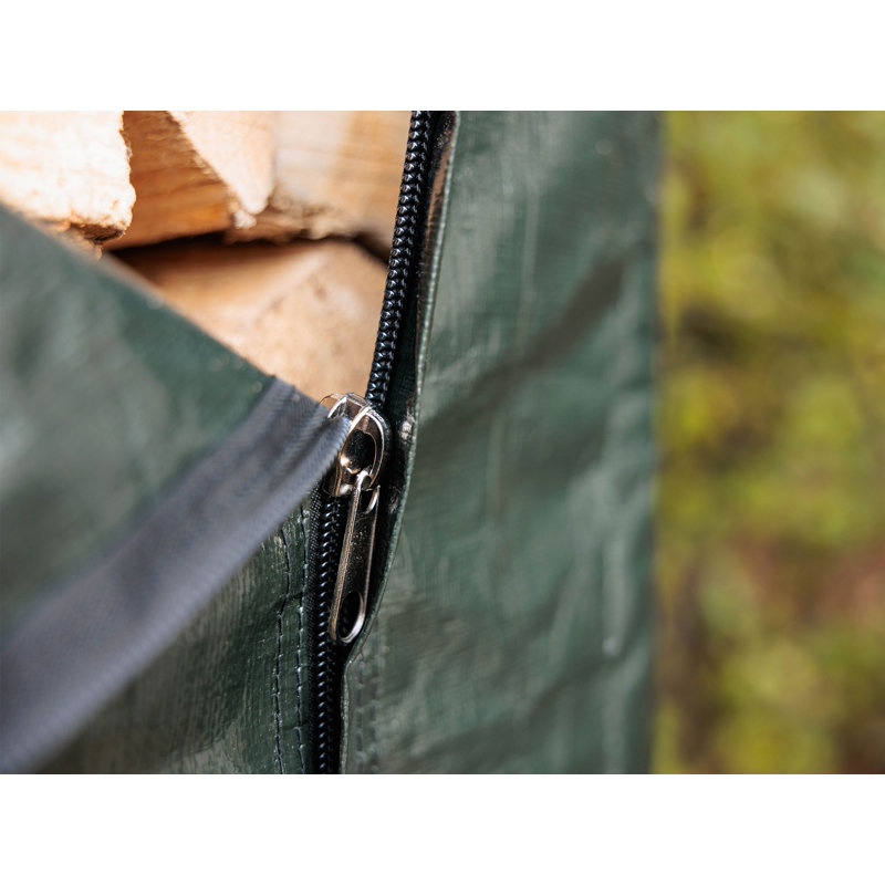 Range-bûches en métal l 19 po x P 67 po, Vert