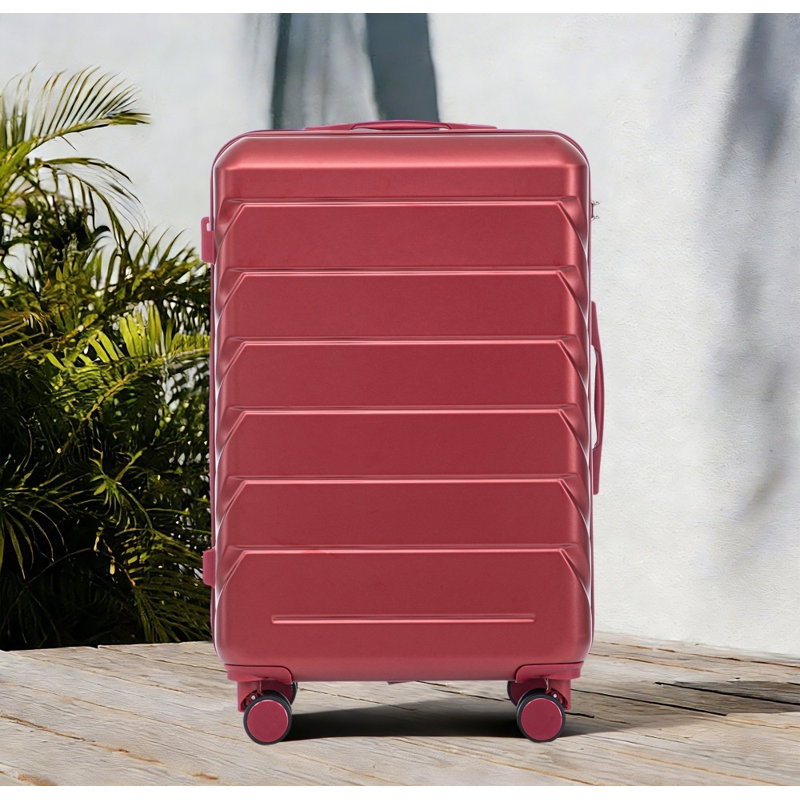 Valise rigide 28 pouces en ABS résistant aux égratignures, grande valise à carreaux avec roulettes, serrure et crochets latéraux