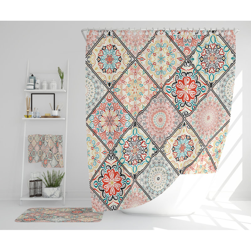Neveya Polyester Shower Curtain Set