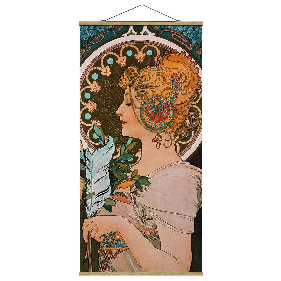 Stoffbild The Feather von Alfons Mucha