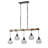 5-lamp matte black adjustable iron pendant light