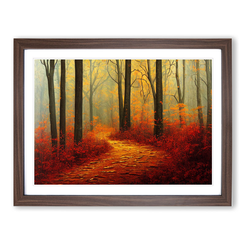 The Evocative Autumn Forest - Single Picture Frame Print, 25cm H x 34cm W, Dark Brown