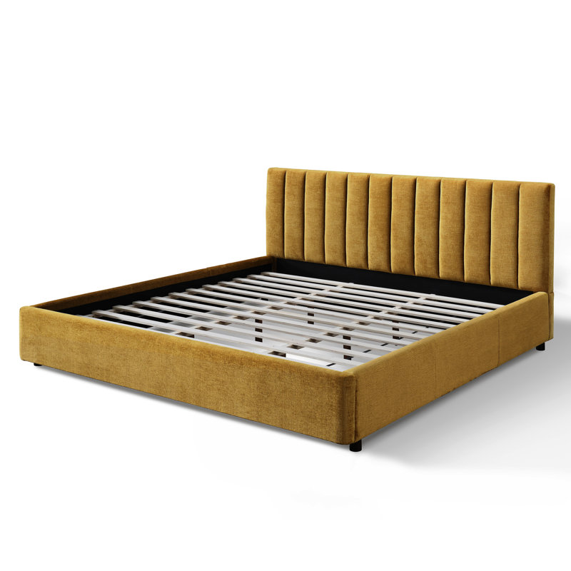 Lit plateforme tapissier Petillo Jaxon, Grand, Blanc