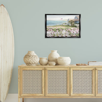Coastal Bay Cottage Framed Floater Canvas by Amber Sterling