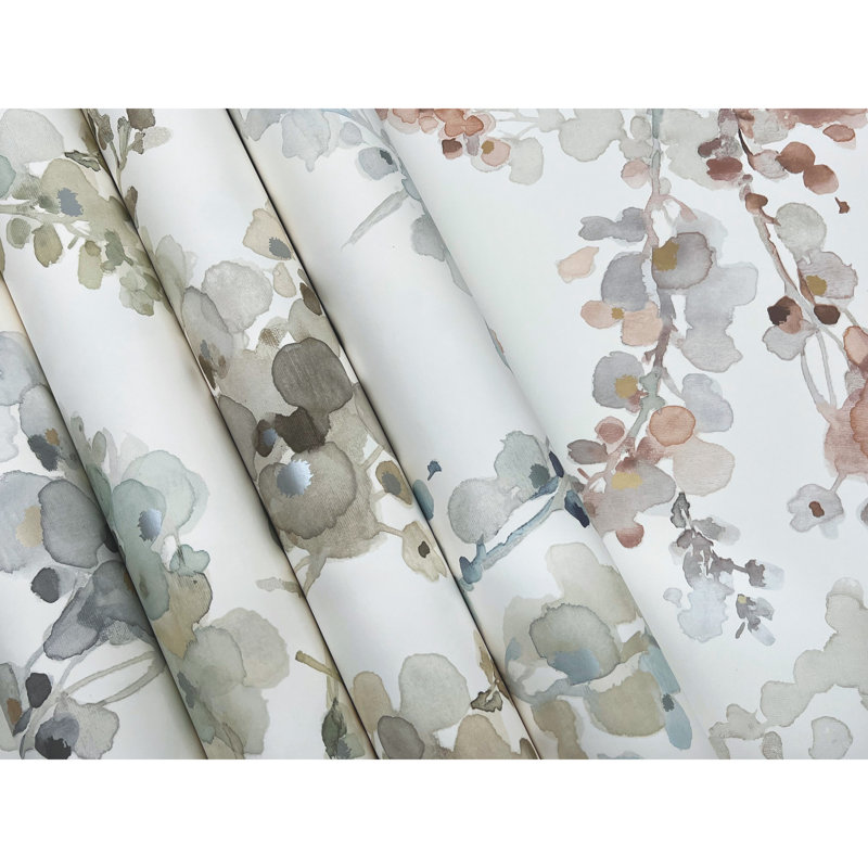 Papier peint Blossom Fling, Vert minerai
