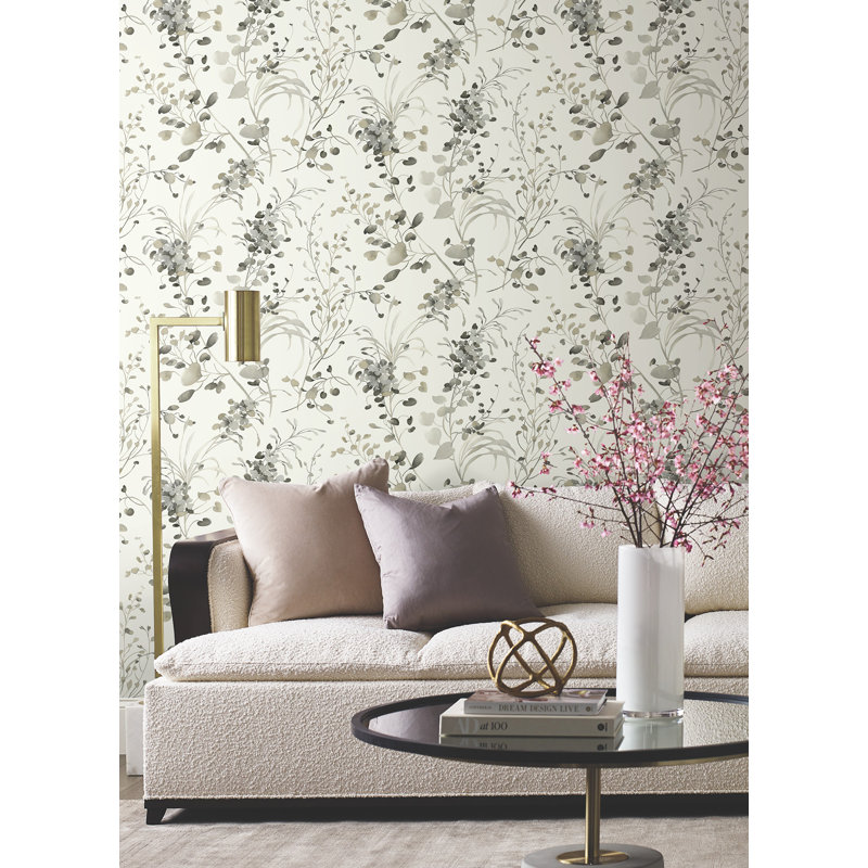 Spring Whispers Wallpaper, Charcoal 