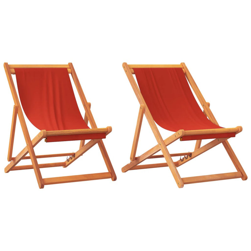 Anasia Folding Deck Chair, Red