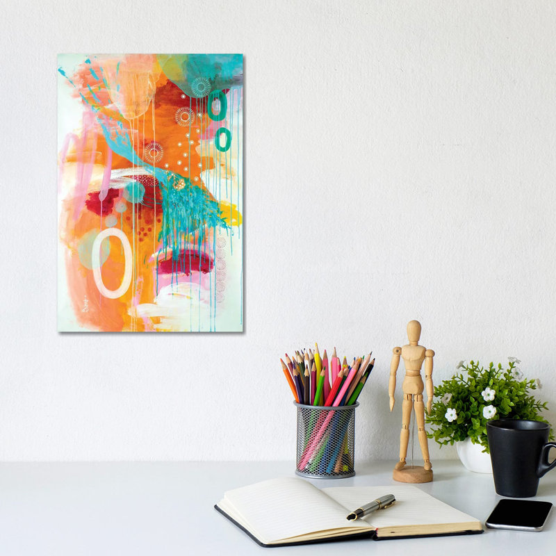 The Dew Of Orange Sunrise By Misako Chida - Wrapped Canvas Painting by Misako Chida - Wrapped Canvas Painting