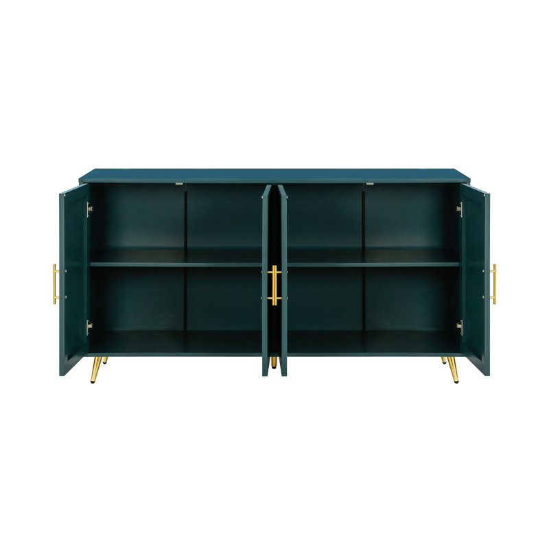 Functional Storage Cabinet Tv Stand In Navy Blue Console Table With & Option