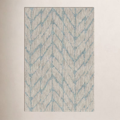Isle Mist Aqua Chevron Rug