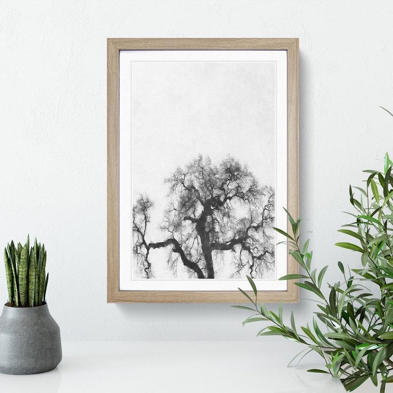 Old Oak Tree - Picture Frame Painting Print, 45cm H x 33cm W x 2cm D, Oak Framed