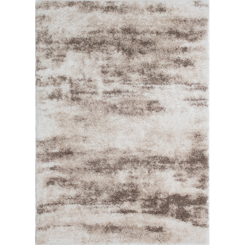 Tapis beige à poils longs Alban, Rectangle de 5 pi x 8 pi