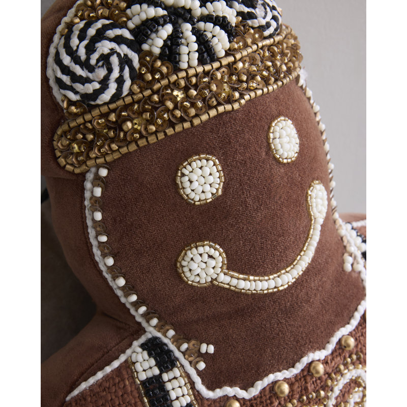 Gingerbread Girl Shaped Throw Pillow