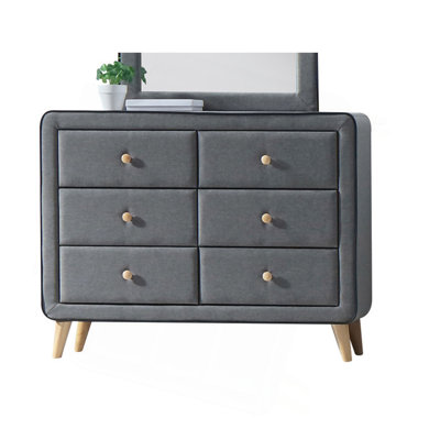 Commode en tissu gris clair